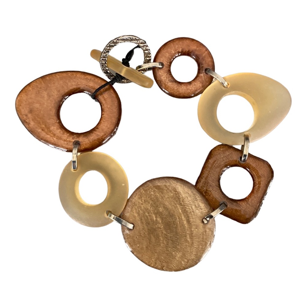 Amber Toned Acrylic and Metal Bracelet